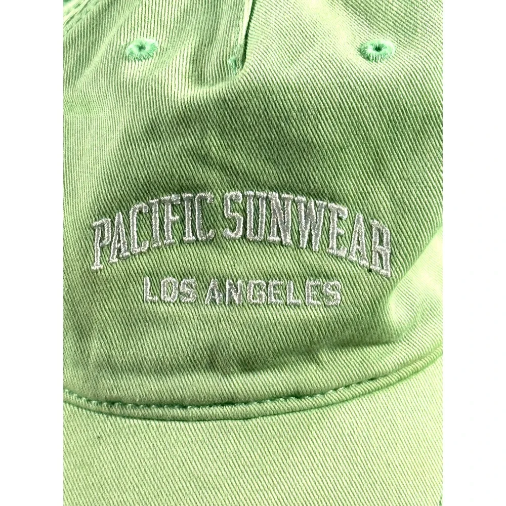 PacSun Pacific Sunwear Los Angeles‎ Lime Green Baseball Cap Dad Hat Adjustable